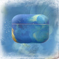 Pink and blue watercolour hard plastic protective cases for Apple AirPods 1, 2 and Pro earphones.