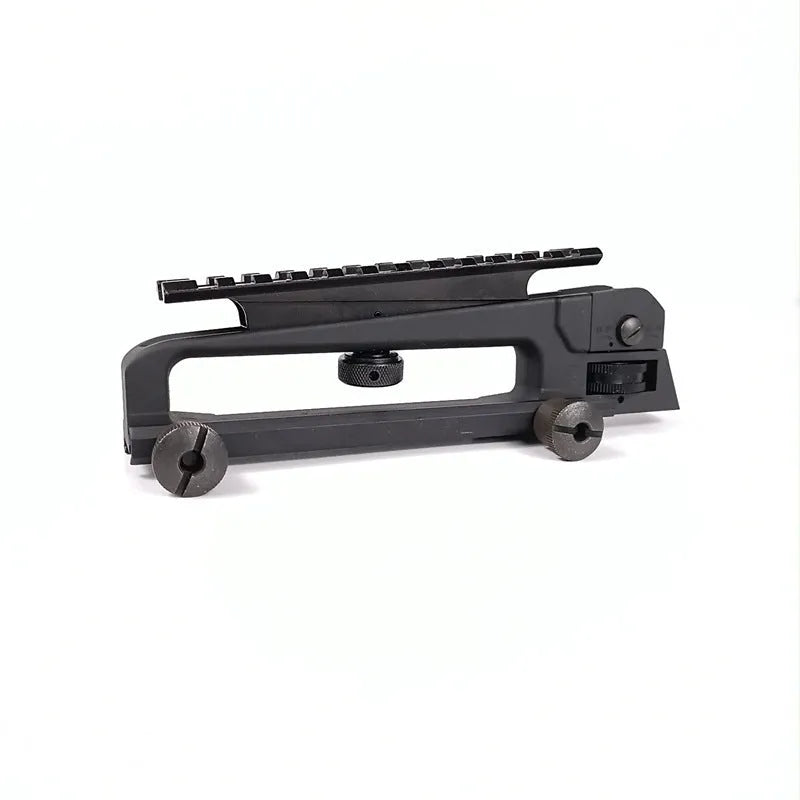 Metal lifting handle rail attached to a rail system, available in handle and handle rail colour options.