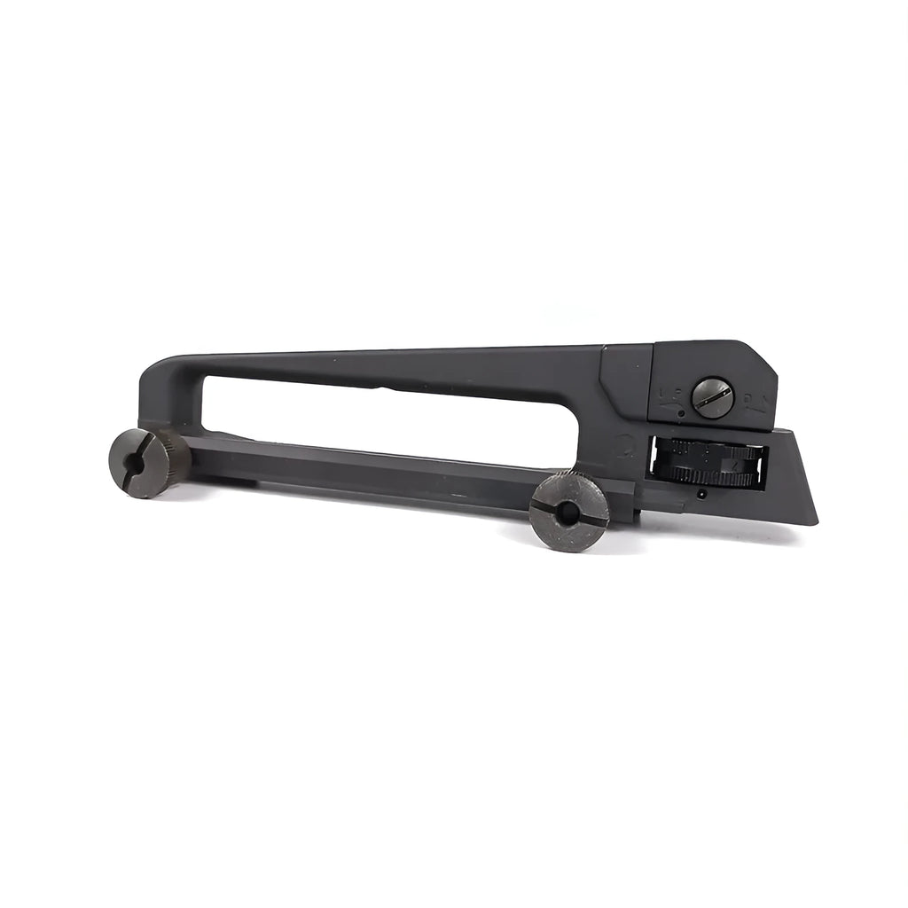 Metal lifting handle rail attached to a rail system, available in handle and handle rail colour options.