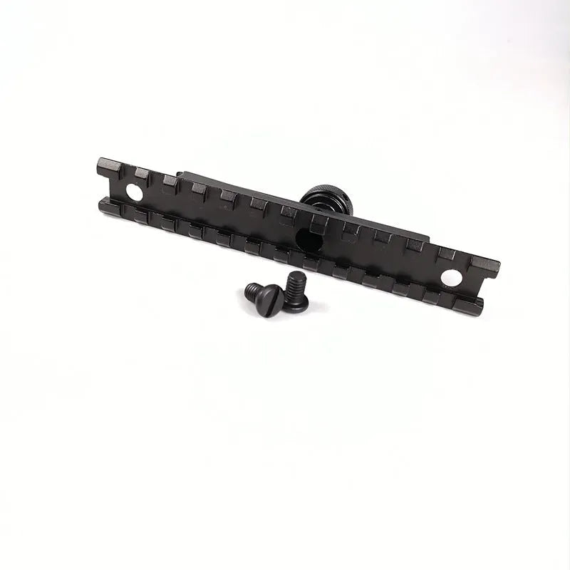Metal lifting handle rail attached to a rail system, available in handle and handle rail colour options.