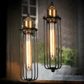 Brown iron Nordic retro industrial chandelier with fishing line design for ceiling lighting.