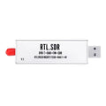 Black metal SDR receiver with gold SMA connector for 25MHz-1700MHz coverage including ADS-B aviation band