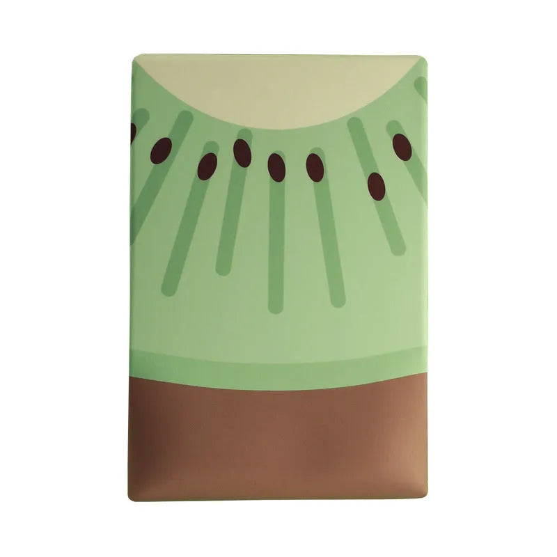 Kiwi fruit design silicone mouse pad with integrated thick wrist support cushion on a desk