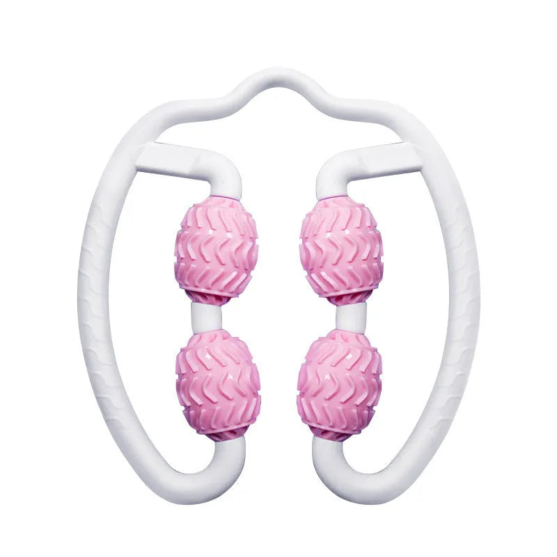 Purple and pink annular silicone leg massage roller fitness equipment