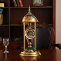 Rectangular Nordic pendulum clock with metal frame and glass mirror dial