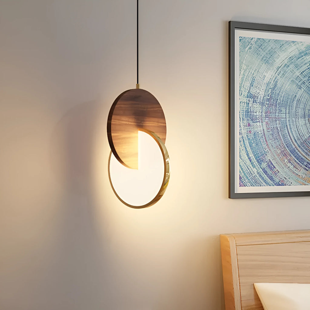 Long-line solid walnut wood wall chandelier with a carved finish in a simple modern style.