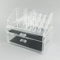Clear foldable acrylic makeup storage box organiser with 18L capacity