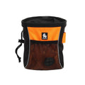 Dog training waist bag in orange or green with removable waste compartment and button fastening