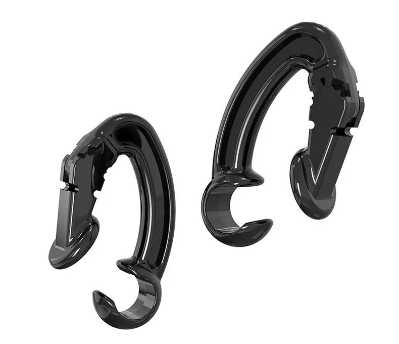 Ear hooks compatible earbud clips for sport running cycling – black ear hook with earbud attached