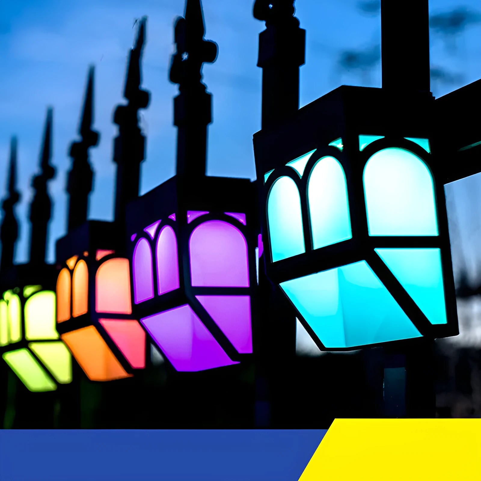 Solar-powered outdoor wall lamp with LED light for garden or courtyard mounting.