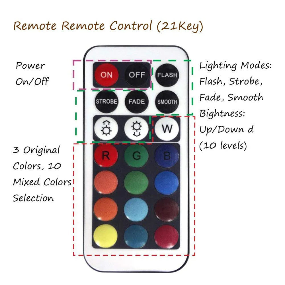 Waterproof remote control decorative diving light with LED beads for pools and fish tanks