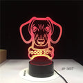 Colourful gradient LED table lamp with acrylic shade and remote control on wooden surface