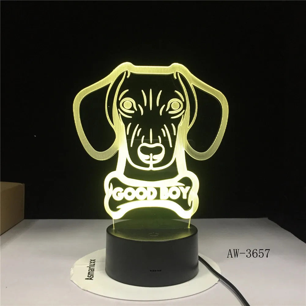 Colourful gradient LED table lamp with acrylic shade and remote control on wooden surface