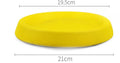 Bright yellow EVA dog throwing toy for training and play on grass