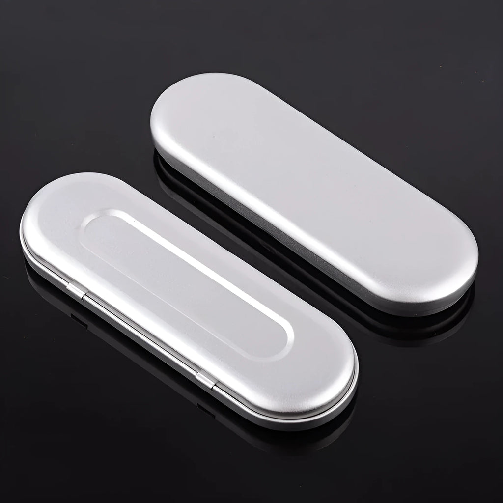 Rectangular tinplate cosmetic box 175x60x18mm frosted iron offset printing for pen storage