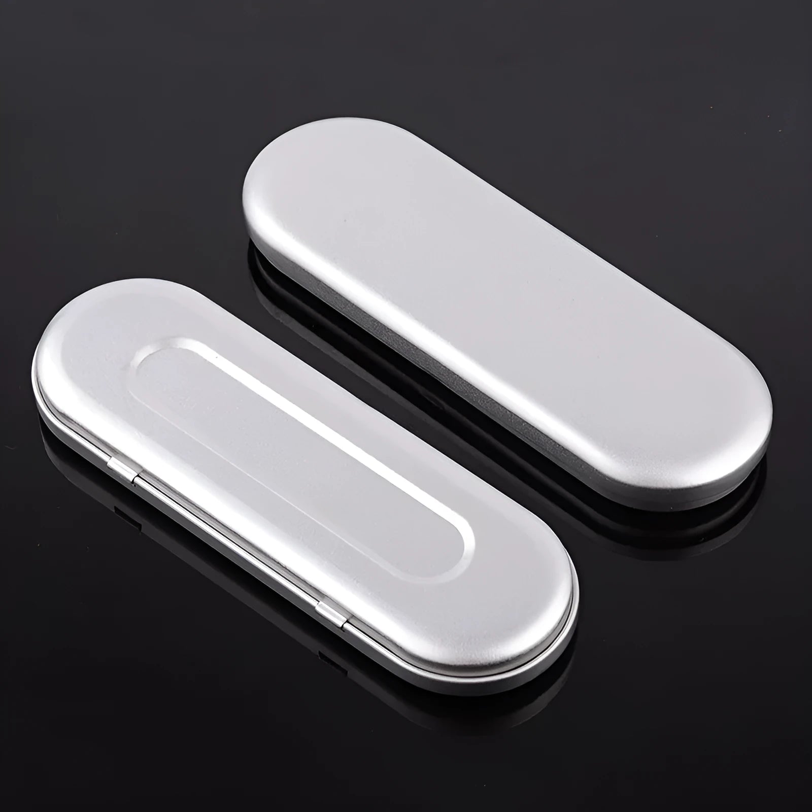 Rectangular tinplate cosmetic box 175x60x18mm frosted iron offset printing for pen storage