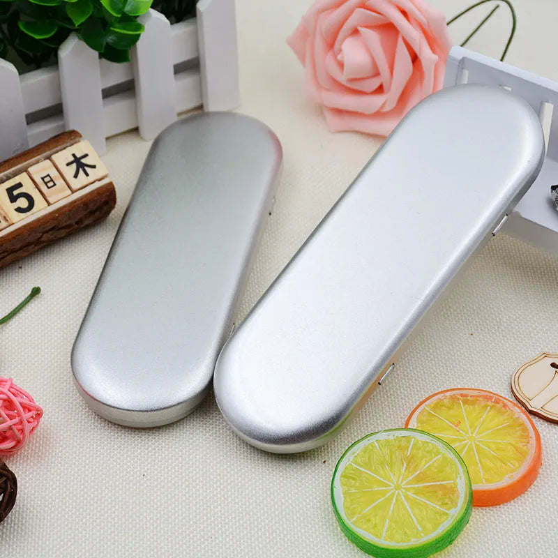 Rectangular tinplate cosmetic box 175x60x18mm frosted iron offset printing for pen storage