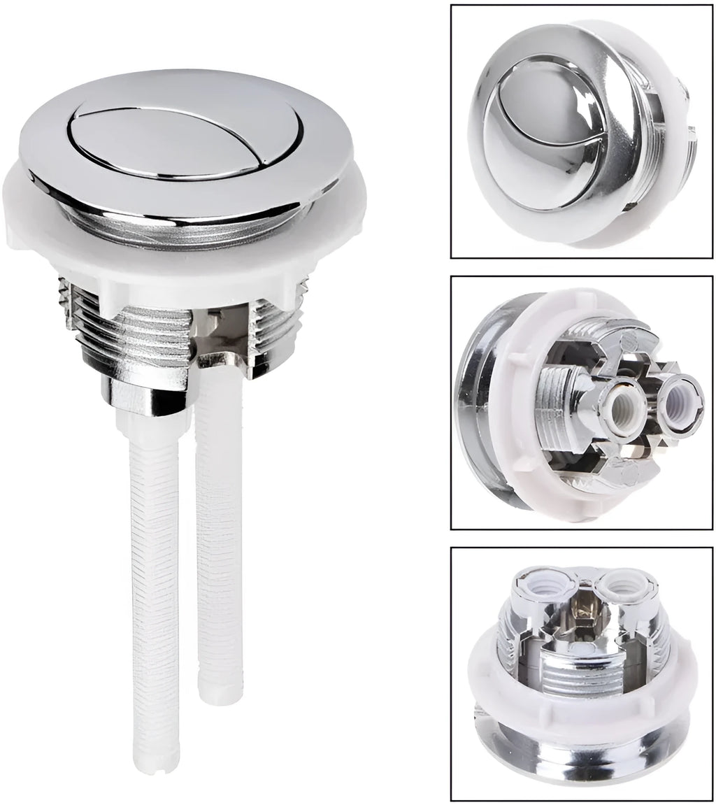 38mm diameter white ABS plastic toilet flush button for one-piece toilet cistern replacement