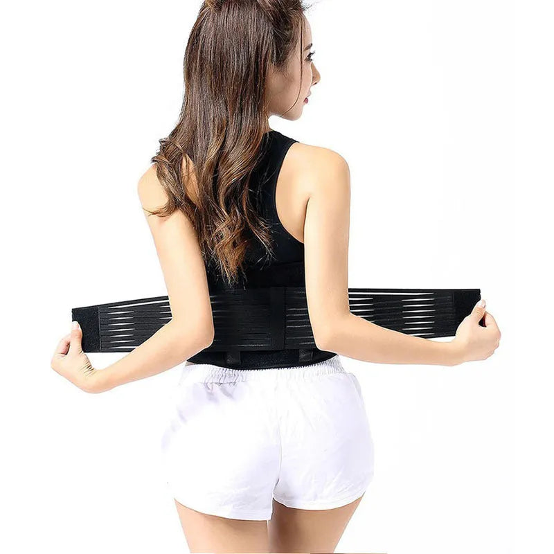 Self-heating magnetic waist protection belt in elastic cloth for lumbar muscle strain support