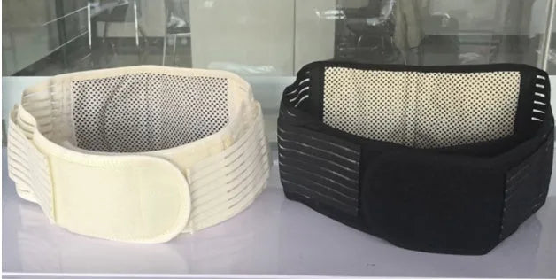 Self-heating magnetic waist protection belt in elastic cloth for lumbar muscle strain support