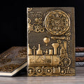 European relief retro notepad diary with three-dimensional embossed cover in bronze and silver colours