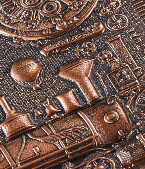 European relief retro notepad diary with three-dimensional embossed cover in bronze and silver colours