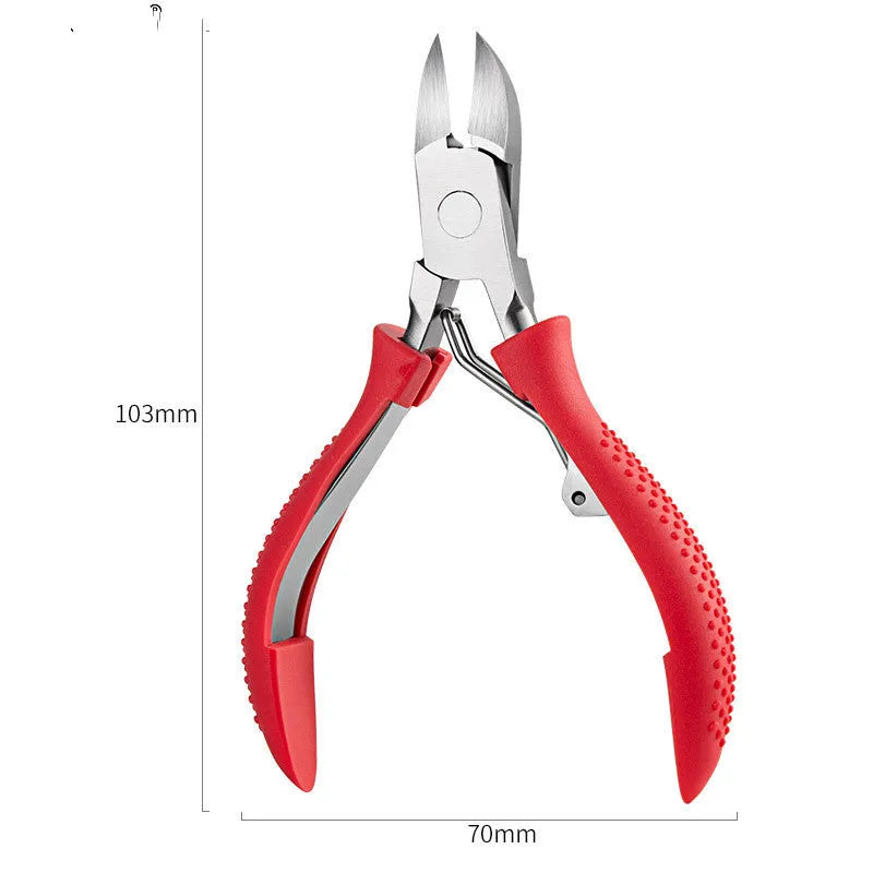 Stainless steel dead skin scissors with ABS handles in multiple colours including black, red and blue options
