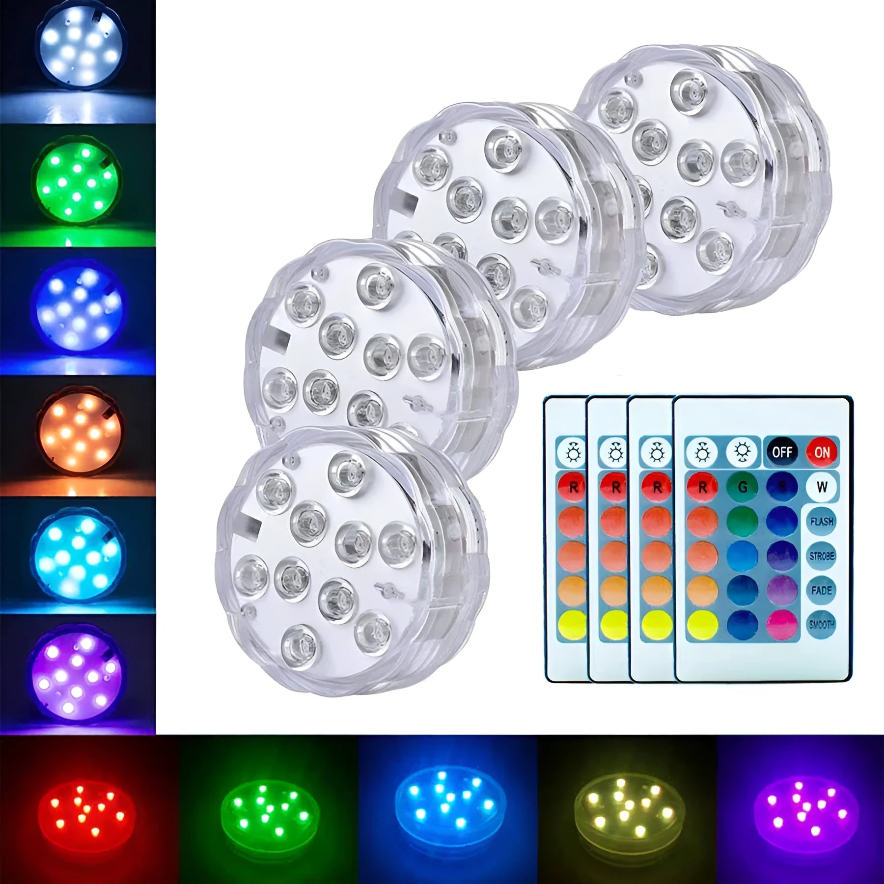 Waterproof remote control decorative diving light with LED beads for pools and fish tanks