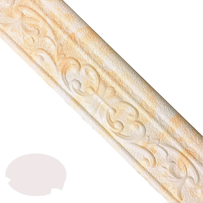 Self-adhesive decorative skirting line with a grid pattern in a modern style for living room walls.
