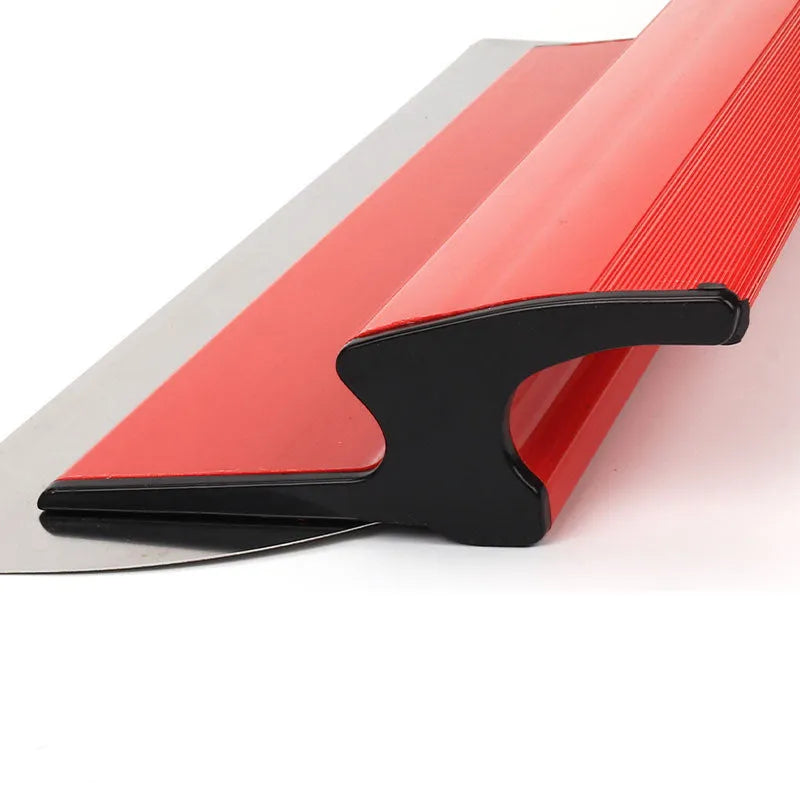 Red 40 cm wall levelling scraper for putty removal and wallpaper preparation
