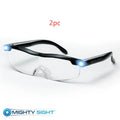 Transparent black USB LED reading glasses with scheduled lighting function