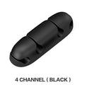 Desktop silicone cable organizer with bilateral winding clip and 7mm aperture for cables