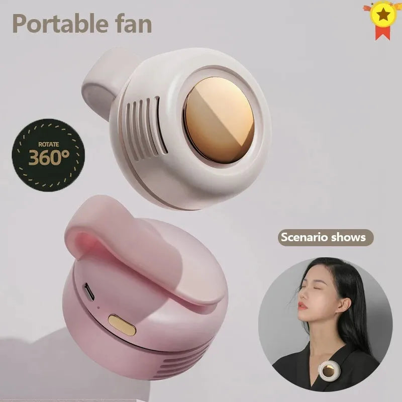 Mini clip fan with flexible clip, 900mAh USB charging, three speed settings in green