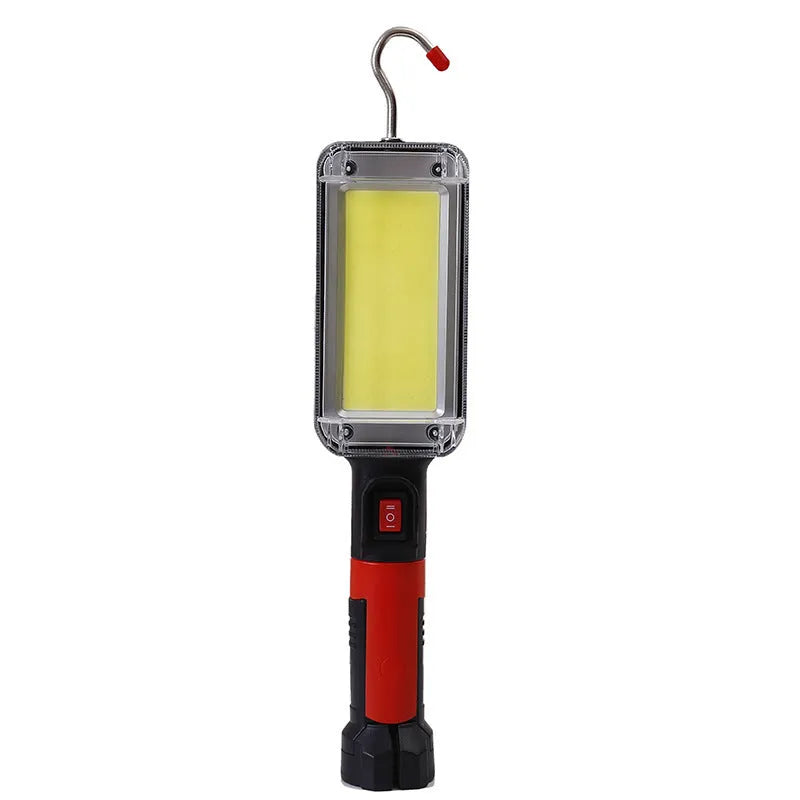 COB red portable flashlight with magnetic hook and USB charging cable