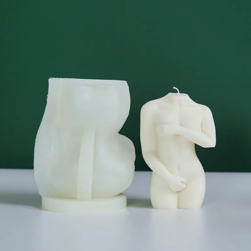 Shy Female Body silicone mould for candles and soap in three different silhouette styles