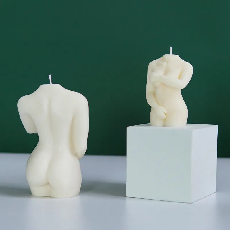 Shy Female Body silicone mould for candles and soap in three different silhouette styles
