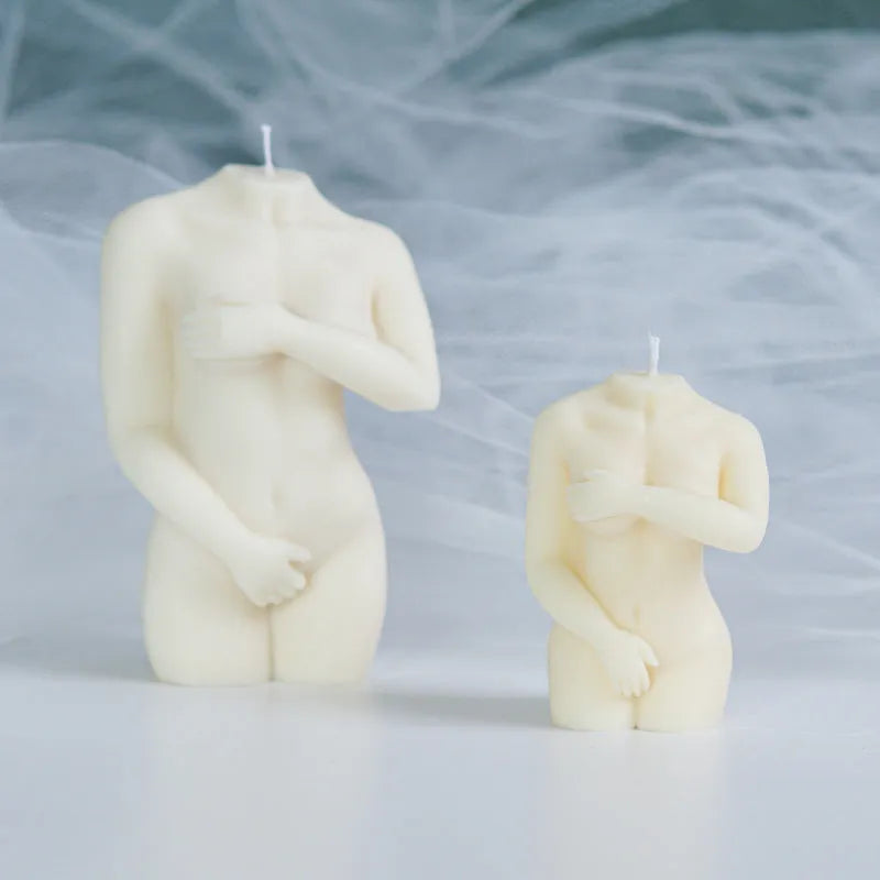 Shy Female Body silicone mould for candles and soap in three different silhouette styles