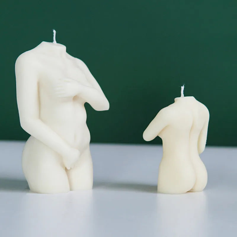 Shy Female Body silicone mould for candles and soap in three different silhouette styles