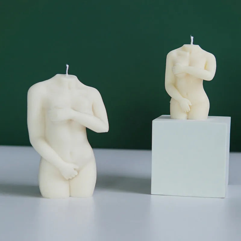 Shy Female Body silicone mould for candles and soap in three different silhouette styles