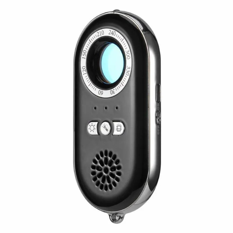 Compact wireless signal detector with vibration alarm for travel security and anti-theft protection