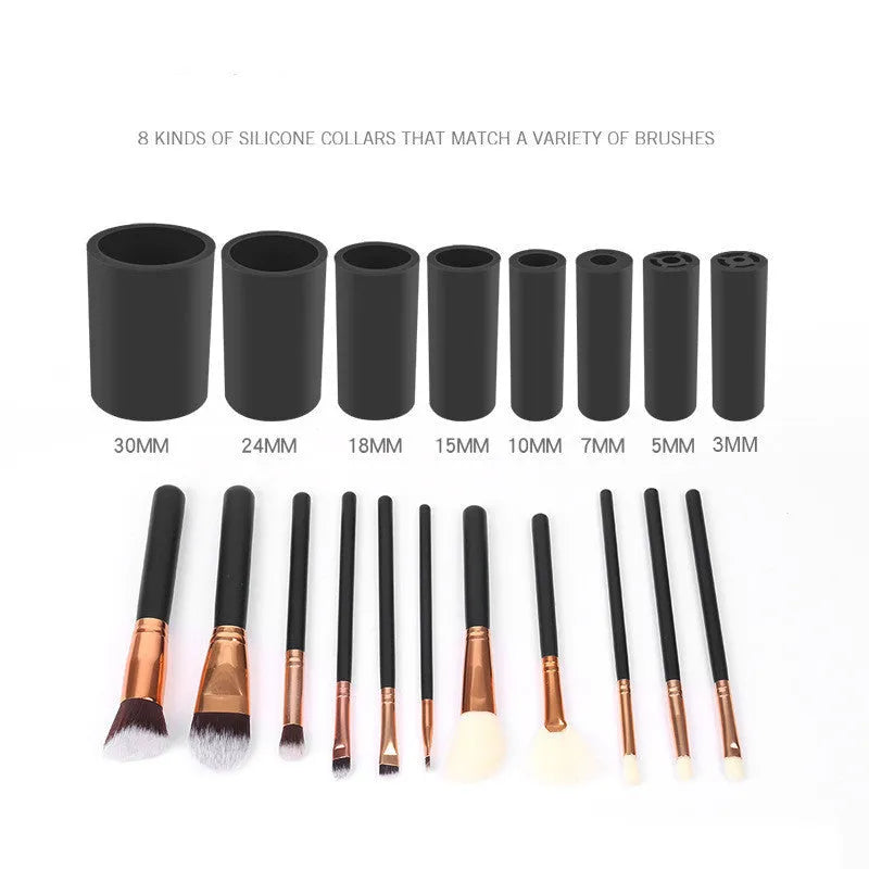 Electric scrubber makeup brush tool automatic cleaner with silicone case in white red and black