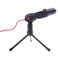 Black wired computer microphone with clip mount and 1.85 metre cable for PC chatting and karaoke