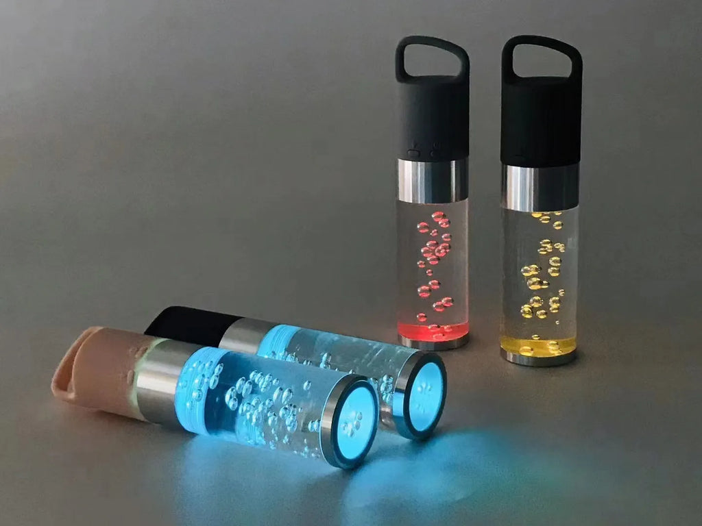 Portable Bluetooth speaker with colourful crystal lighting effects in compact 145mm size