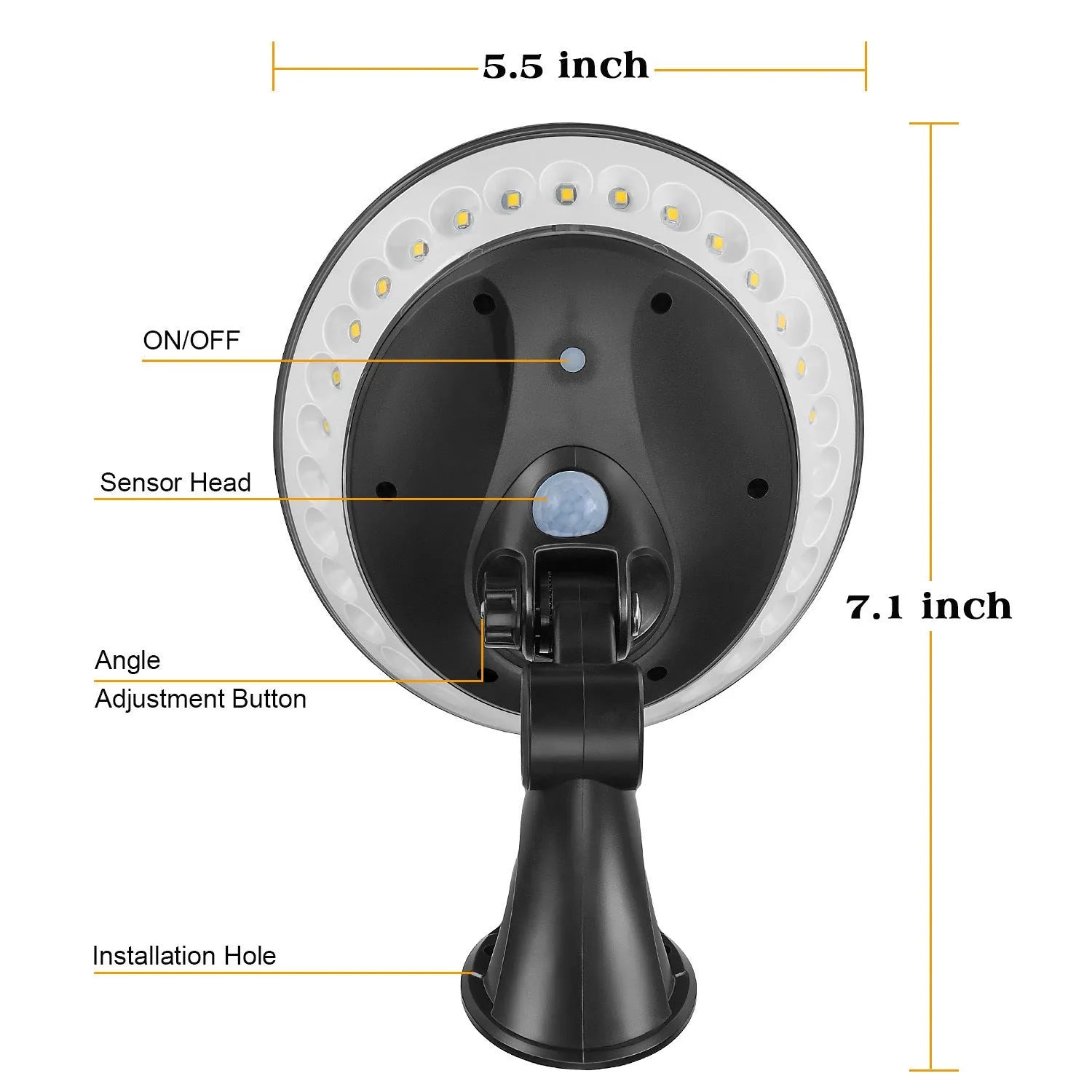 360-degree solar garden light with motion sensor in outdoor setting