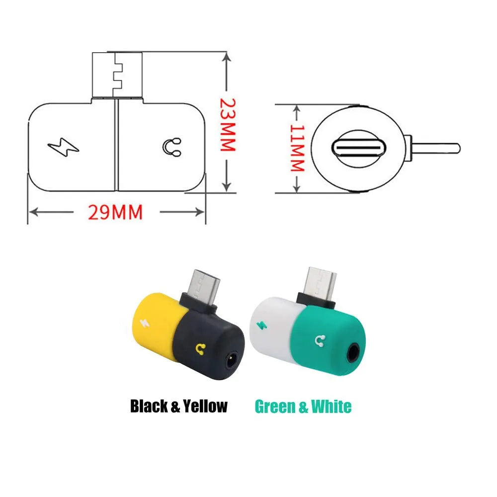 Blue Huawei phone charging case with 3.5mm audio adapter for simultaneous charging and headphone connection