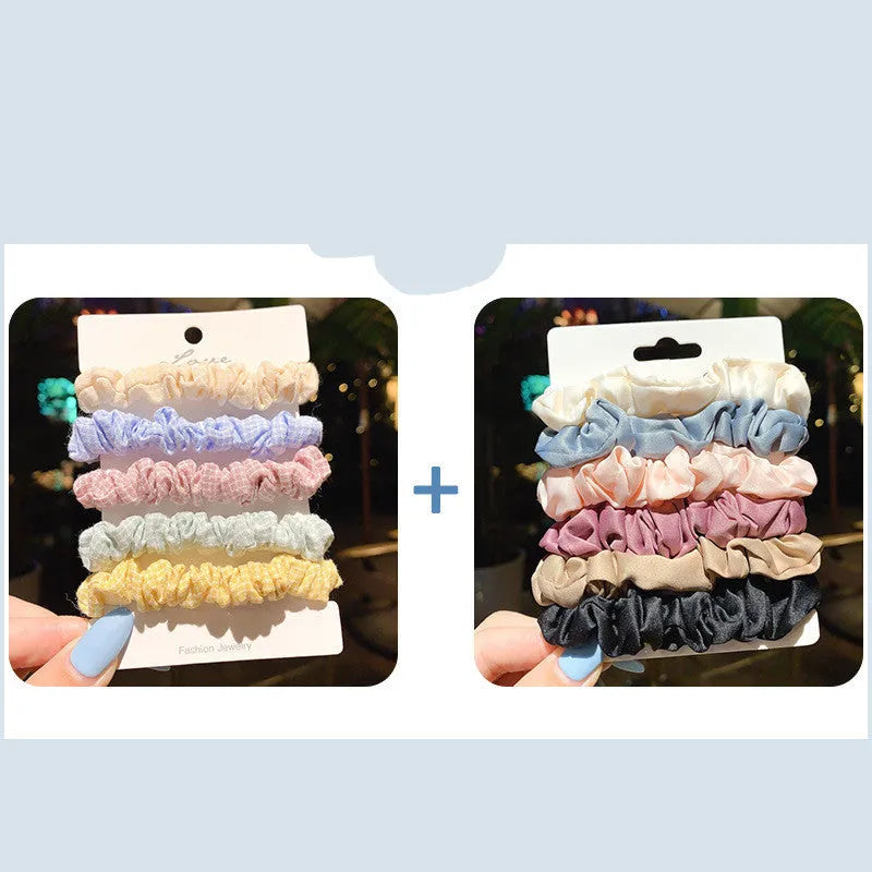 Children's hair ring set with 20 autumn-coloured pieces including small intestine rings and large intestine head ropes