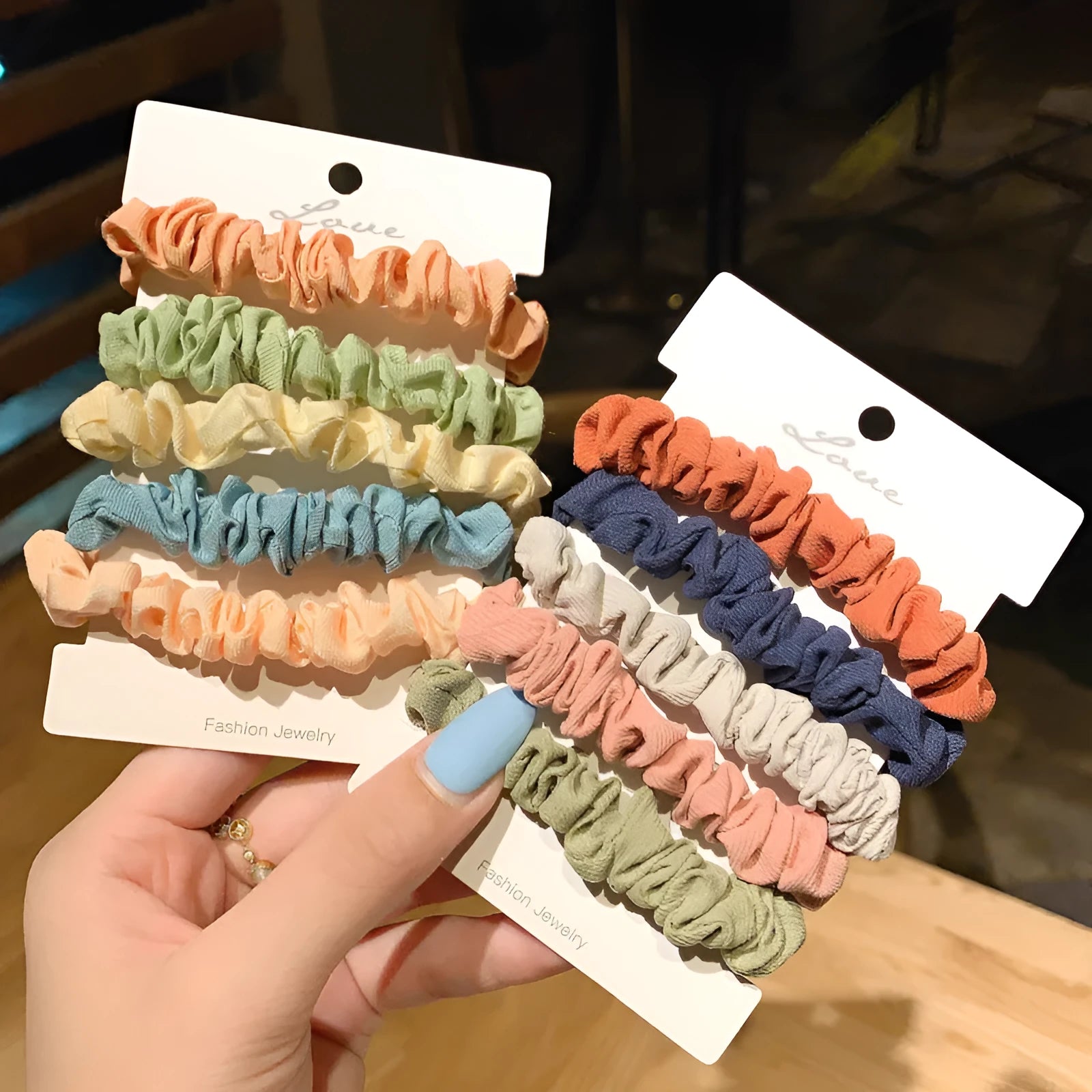 Children's hair ring set with 20 autumn-coloured pieces including small intestine rings and large intestine head ropes