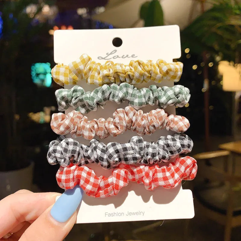 Children's hair ring set with 20 autumn-coloured pieces including small intestine rings and large intestine head ropes