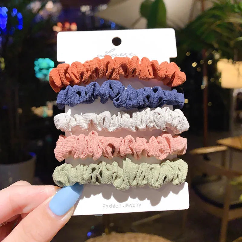 Children's hair ring set with 20 autumn-coloured pieces including small intestine rings and large intestine head ropes