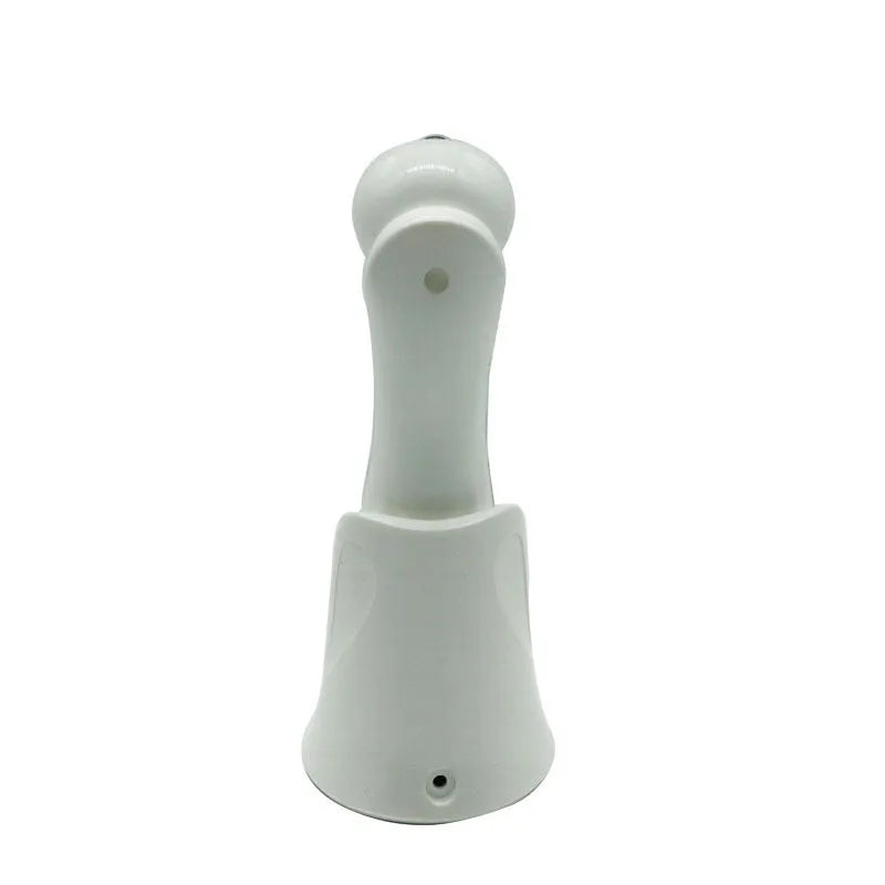 White multi-functional facial beauty instrument with LED colour light, acne needle, blackhead suction and shoveling machine attachments on table